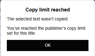 Kindle copy limit reached error message