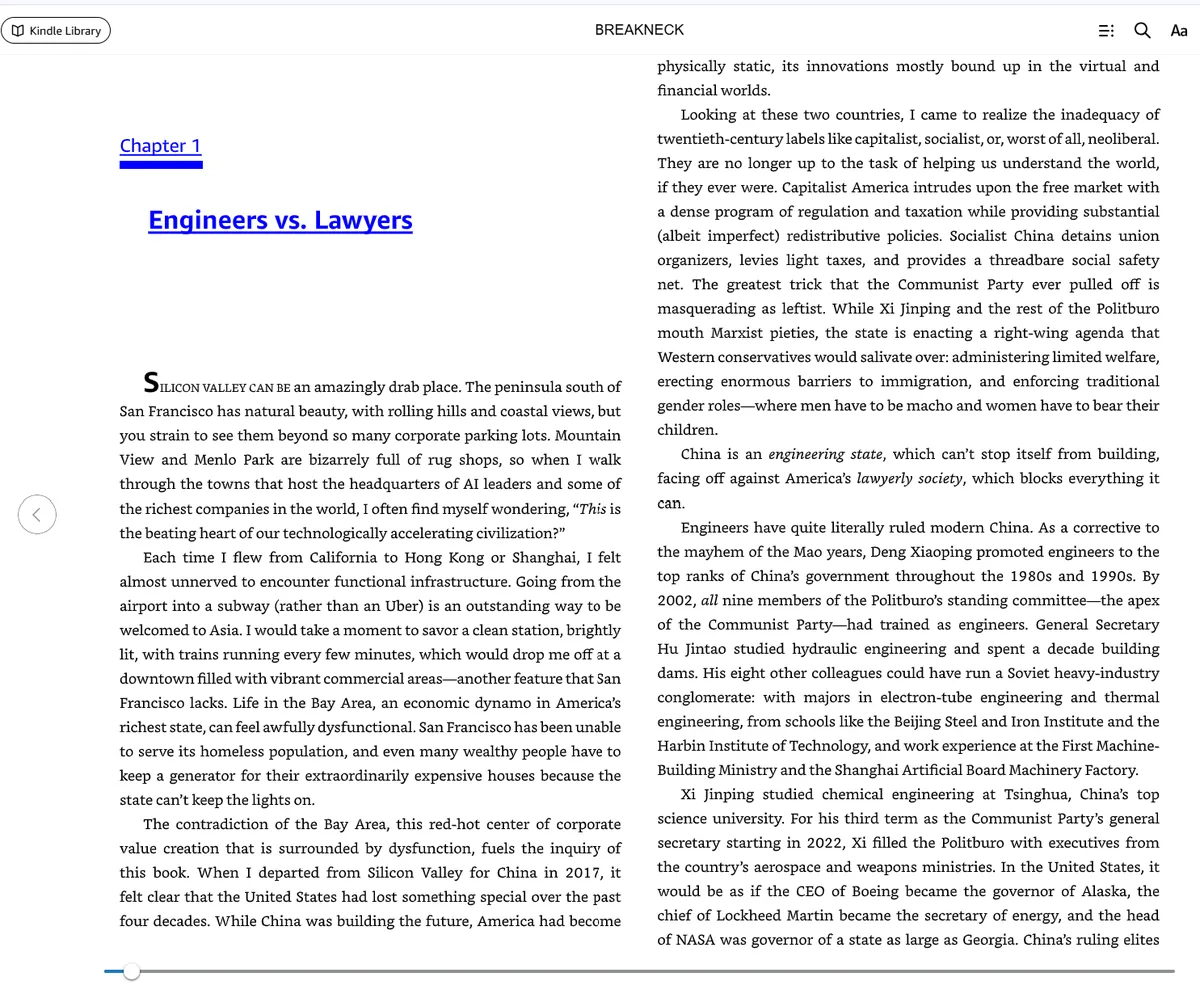 Kindle book page shown in a two-column layout